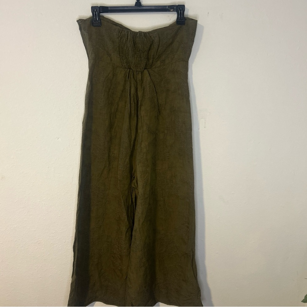elevenses Olive Halter Tie-Front Jumpsuit - Picture 9 of 16